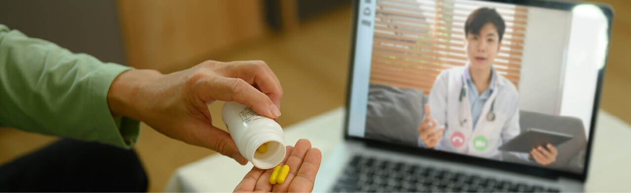 Looking at Medication Bottle and receipt